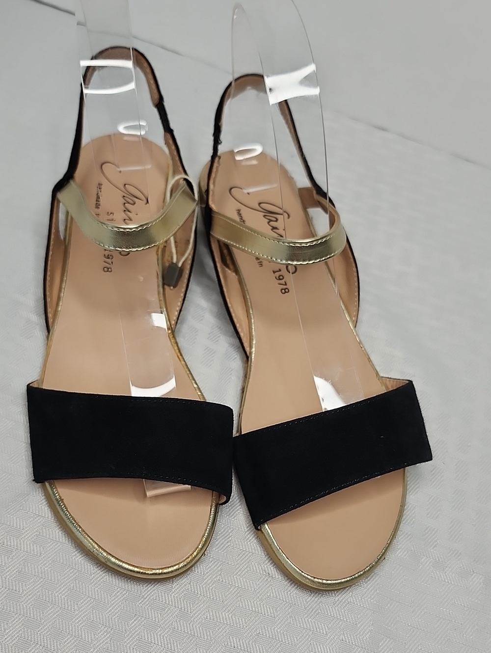 Gaimo Leather Two Tone Espadrille Sandals NEW